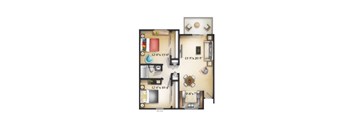 A floor plan of a house with labeled rooms and dimensions.