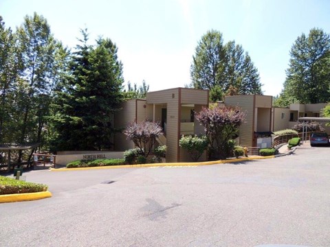 A building with the name North Hill on it.