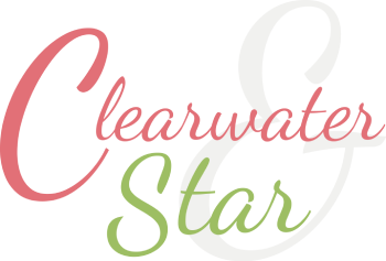 The image displays the words "Clearwater Star" in a stylized font with each letter in a different color.