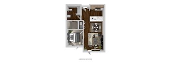 A 1 bedroom bathroom with a toilet, sink, and shower.