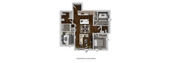 A 3 bedroom 15 bathroom floor plan.
