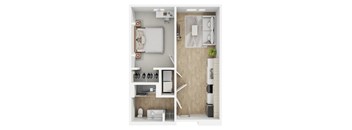 A modern bathroom with a toilet, sink, and mirror.