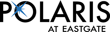 A black and white logo with the word Polaris at the top and Eastgate at the bottom.