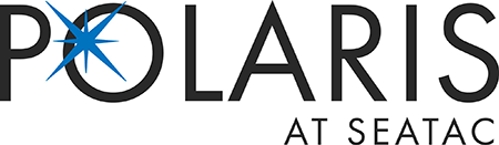 A logo with the word Polaris and a starburst shape.