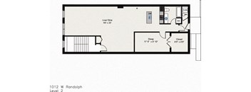 Loft One Bedroom Floor Plan at 1012 W Randolph St Chicago, IL 60607