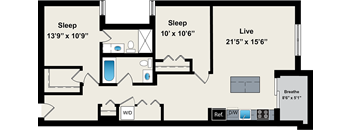 Two Bedroom Floor Plan