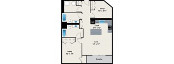 2000 N Milwaukee 2 Bedroom Floorplan