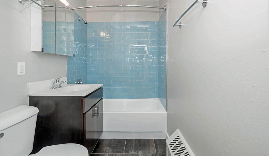 Renovated Bathroom at Reside on Clark, Chicago, IL,60614