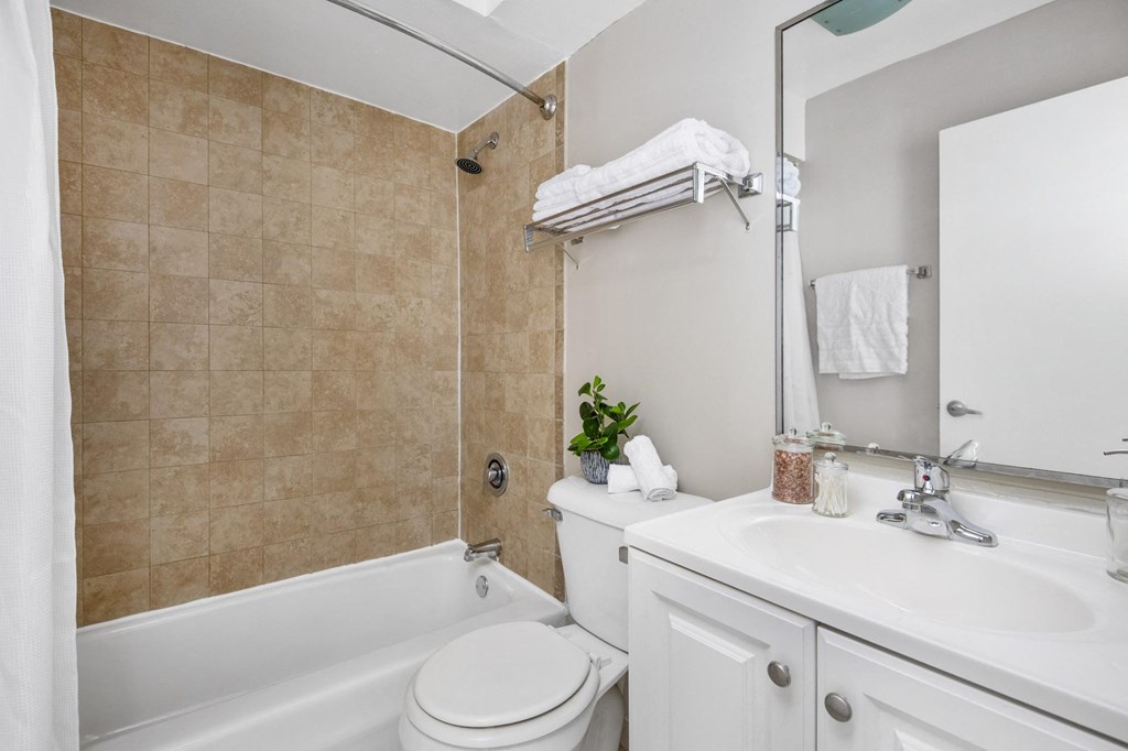 a bathroom with a sink toilet and a bath tub