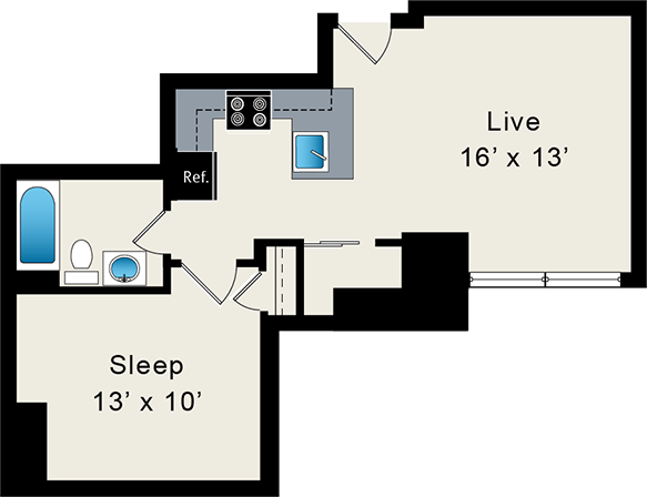 Convertible Apartment at the Belmont by Reside