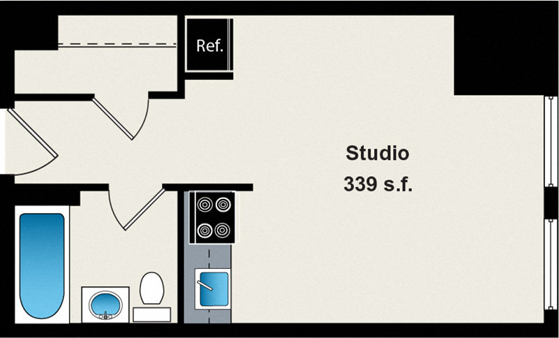 Studio Apartment at the Belmont by Reside
