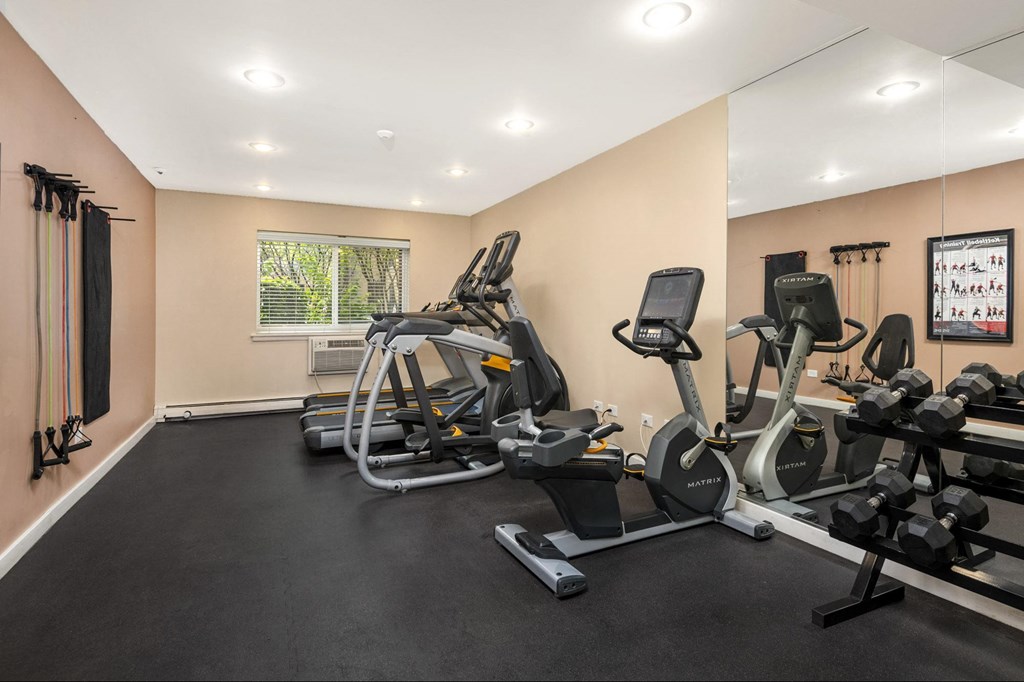 the gym at the preserve at green valley townhomes in green valley va