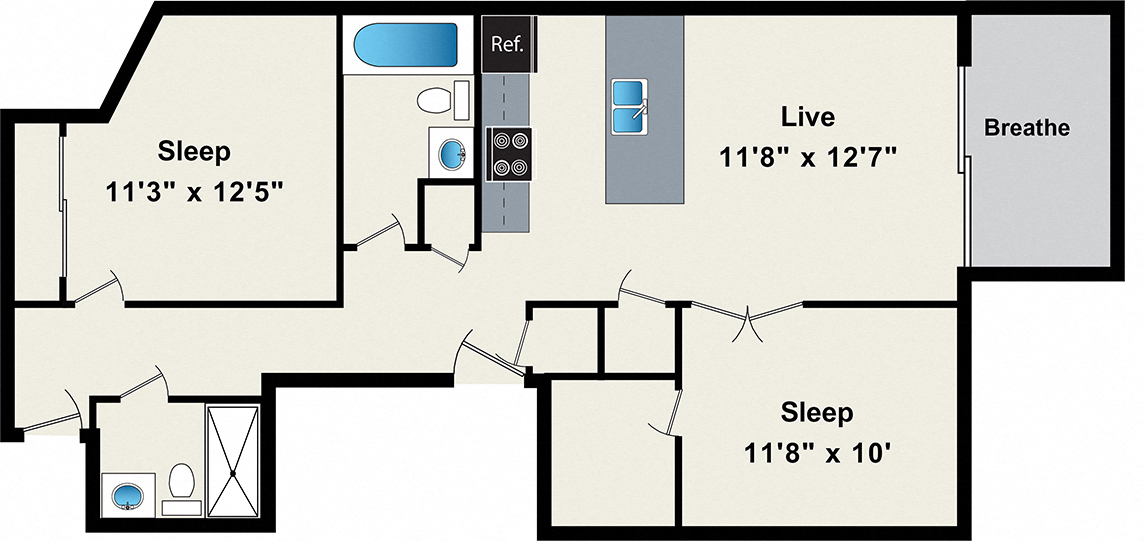 Two-Bedroom Floorplan