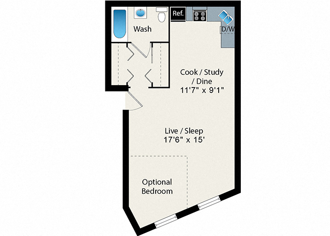 Convertible Floor Plan at Reside on Clark