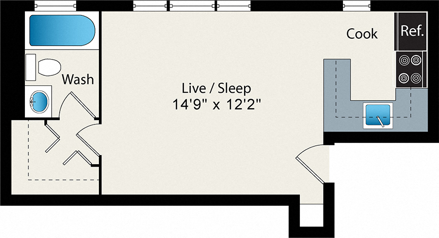 Studio Medium Floor Plan