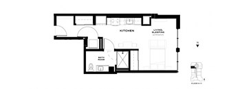 Studio Floorplan at Gild Apartments in Gold Coast Chicago