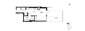 Studio Floorplan at Gild Apartments in Gold Coast Chicago