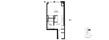 Studio Floorplan at Gild Apartments in Gold Coast Chicago