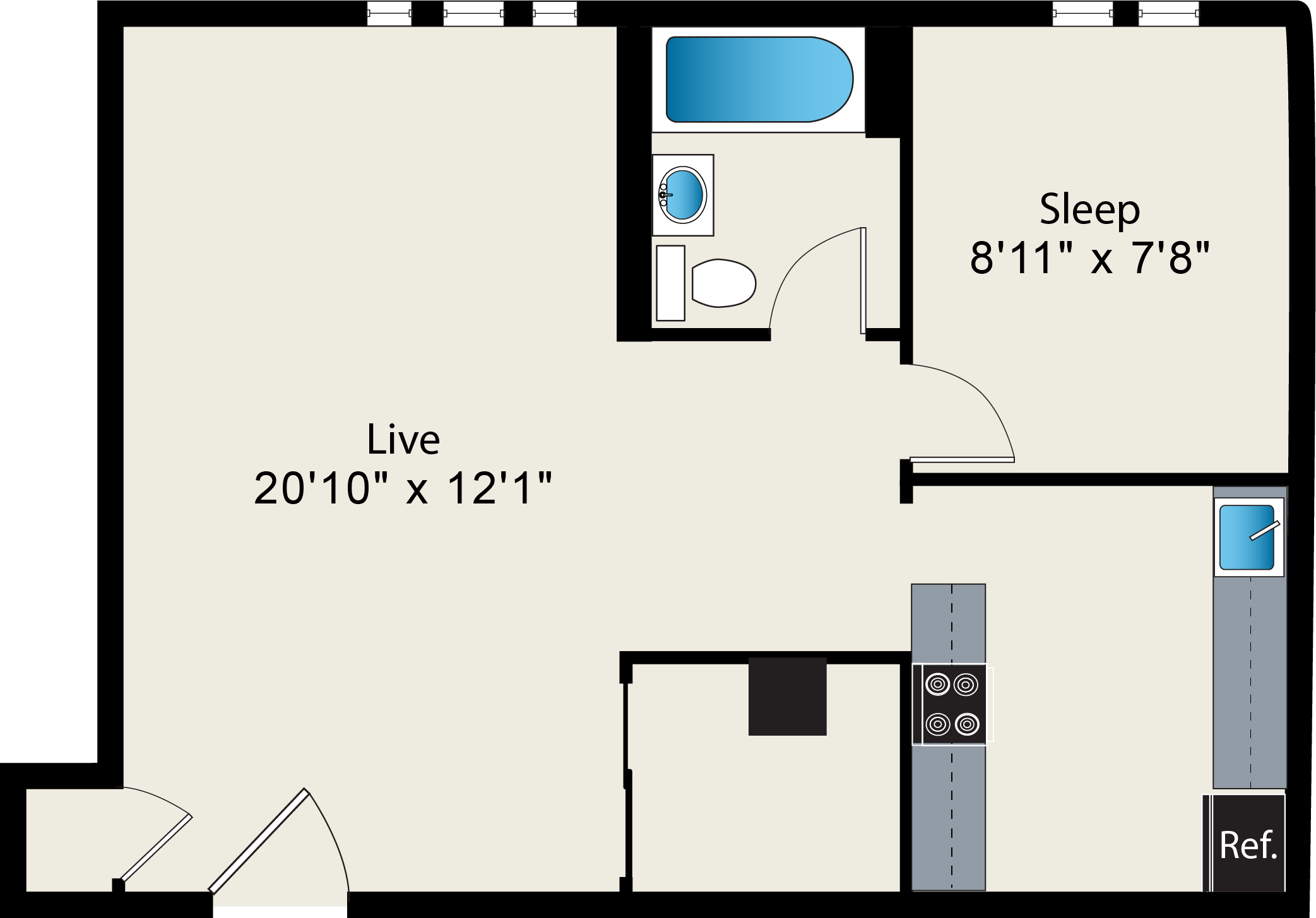 One Bedroom Floor Plan