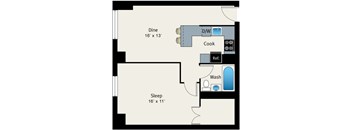 1 Bed 1 Bath Floor plan at The Belmont by Reside Apartments, 60657-4830, IL 