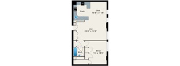 1 Bed 1 Bath Floorplan at The Belmont by Reside Apartments, Chicago, Illinois
