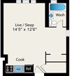 Studio FloorPlan Studio FloorPlan at Reside on Surf Apartments, 60657-6450, IL