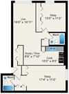 2 Bed 2 Bath Floorplan 2 Bed 2 Bath Floorplan at Reside 707 Apartments, 707 W Sheridan Rd, Chicago