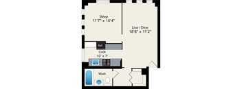 1 Bedroom Floor Plan