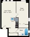 One Bedroom Floorplan Reside on Clarendon