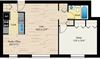 One-bedroom floor plan at reside on morse