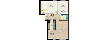 two-bedroom floor plan at reside on morse