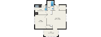 1 Bed 1 Bath Floor Plan at Irving Courts by Reside Apartments, Chicago, 60613-3146