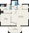 1 Bed 1 Bath Floor Plan 1 Bed 1 Bath Floor Plan at Irving Courts by Reside Apartments, Chicago, 60613-3146