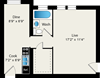 Studio Floor Plan at Reside at 849
