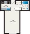 studio floor plan at Reside on Pine Grove