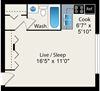 studio floor plan at Reside on Pine Grove