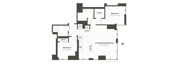 A black and white image of a floor plan for a house.