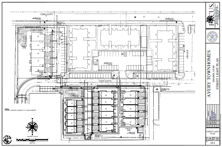A black and white architectural floor plan for Avery Townhomes.