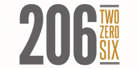 The image shows the numbers 206 with the words "Two Zero Six" written below it.