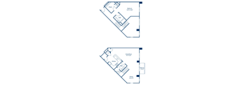 A blueprint of a house with two different floor plans.