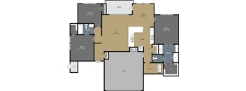 A floor plan of a house with labeled rooms such as "DREAM", "REFRESH", "RELAX", "DINE", "COOK", "ENTRY", "STORE", "UTILITY", and