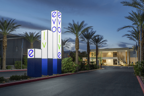 A building with a sign that says Evo IV.