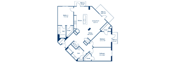 A black and white image of a house floor plan.