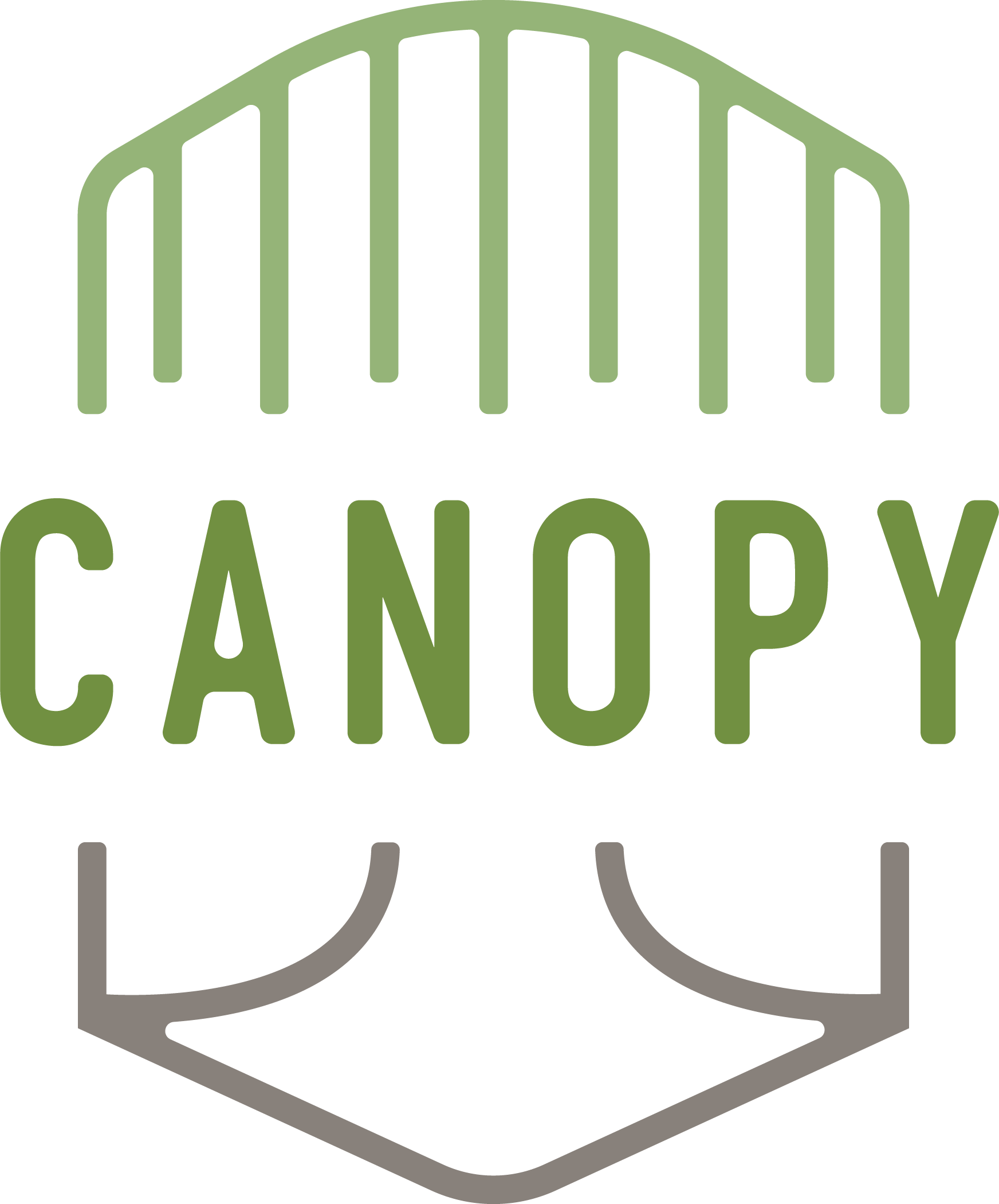 A green sign with the word "CANOPY" in white letters.
