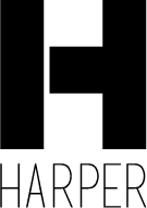 The image shows the word "HARPER" in bold letters.