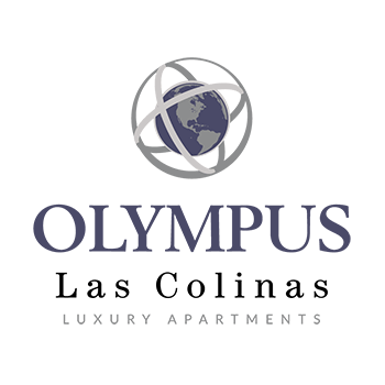 The image is a logo for Olympus Las Colinas Luxury Apartments.