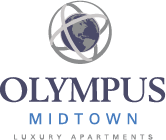 The image is of a logo for Olympus Midtown Luxury Apartments.