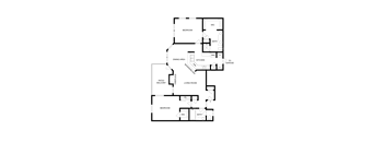 A black background with white lines and shapes and a few words.