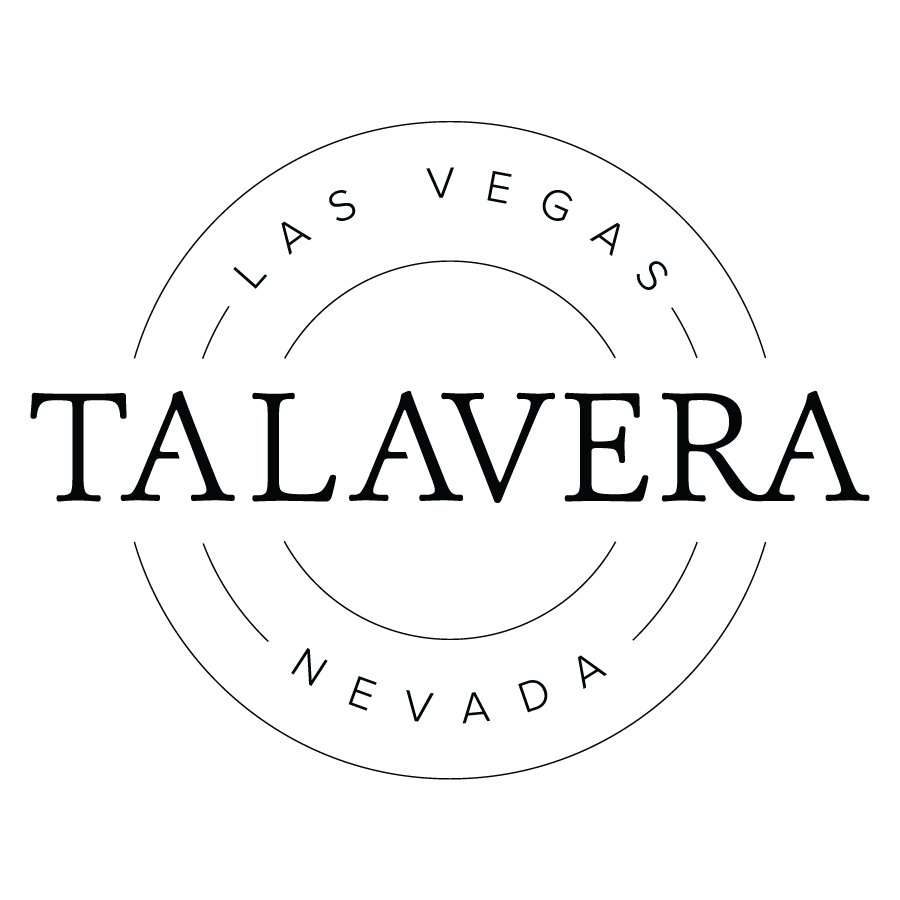 A logo with the text "TALAVERA" in the center and "LAS VEGAS NEVADA" surrounding it in a circular pattern.