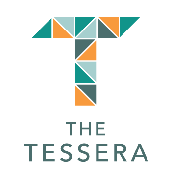 A geometric letter T with the words "The Tesseract" below it.